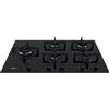 Whirlpool Whrilpool GOA9523/NB1 Piano Cottura 90cm vetro cristallo Nero, 5 fuochi, griglie in ghisa