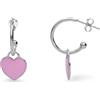 ALFIERI & ST. JOHN 925 Orecchini cuore a cerchio in argento con cuore rosa