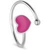 ALFIERI & ST. JOHN 925 Anello cuore in argento con cuore fucsia