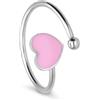 ALFIERI & ST. JOHN 925 Anello cuore in argento con cuore rosa