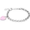 ALFIERI & ST. JOHN 925 Bracciale cuore in argento con cuore rosa
