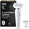 Braun Silk-épil 9 Flex Depilatore Donna, Epilatore Elettrico Donna, Testina Flessibile, Rasoio Donna, Epilazione Semplice,Wet & Dry,Testina radente, Idea Regalo, Festa della Donna,9-006 Flex