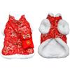 BT Bear Costume cinese per cani, squisito vestito per cani, cappotto caldo per gatti, cuccioli, barboncini, bichon, cani di piccola taglia, cappotto portafortuna XXL