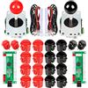 EG STARTS 2 parti del kit di gioco Arcade USB Joystick per PC per Game Mame DIY Zero Delay Encoder USB + 2x 5 pin 8 vie Stick + 20 pulsanti Rosso kit nero Supporto Sistema Windows e Raspberry pi