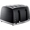 Russell Hobbs Tostapane 4 fette 26071 - Design contemporaneo a nido d'ape con fessure extra larghe e funzione di sollevamento alta, nero