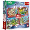 Trefl - The Treflik Family, Le Avventure dei Treflik - Puzzle 4in1, 4 Puzzle, dal 35 al 70 Pezzi - Diversi Livelli di Difficoltà, per Bambini dai 4 anni