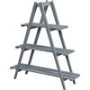 Outsunny Portapiante Verticale 3 Livelli a Doghe, in Legno di Abete, 100x36x112 cm, Grigio|Aosom