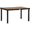 Outsunny Tavolo da Giardino per 6 Persone in Alluminio, Tavolo da Esterno in Plastica per Terrazzo e Balcone, Nero e Color Legno