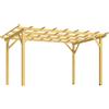 Outsunny Pergola da giardino esterno in legno con colonne, tiranti diagonali e travi per piante rampicanti, 3 x 4 m, legno naturale | Aosom Italy