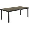 Outsunny Tavolo da Pranzo da Giardino per 8 Persone in Alluminio e Plastica, Legno Scuro e Nero | Aosom Italy