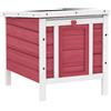 PawHut Conigliera in Legno con Tetto Apribile in Asfalto, Rampa Antiscivolo, 51x42x43 cm, Rosso | Aosom Italy