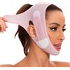 JUNDAJIR Fascia per il doppio mento da donna, maschera V-Line, a forma di mascella, dimagrante per il viso, per esercizi di sollevamento della mascella per dormire