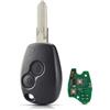 onetop1 433Mhz Telecomando per Renault Trafic Duster Master Mode Clio Twingo VAC102 | per Renault Movano Dacia Logan Sandero Kangoo,Chip ID46 PCF7946,chiave auto,lama VAC102