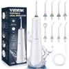 Vimmk Irrigatore Orale Senza Fili, Idropulsore Dentale ad Acqua con Irrigatore Orale Dentale Ricaricabile Impermeabile IPX7 per Viaggi a Casa (Bianco)