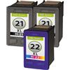 TonerPartner La confezione multipla compatibile con HP C9351AE / 21 include 3 cartucce per testine di stampa