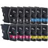TonerPartner La confezione multipla compatibile con Brother LC985 include 12 cartucce d'inchiostro