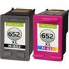 TonerPartner La confezione multipla compatibile con HP F6V25AE / 652 include 1 cartuccia d'inchiostro F6V25AE / 652, 1 cartuccia d'inchiostro F6V24AE / 652
