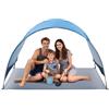 VEVOR Tenda da Spiaggia Antivento per Mare per 3 Persone Portatile con Borsa per il Trasporto e Picchetti, Ombrellone da Spiaggia Leggero e Compatto per Campeggio, Pesca, Picnic, Vacanza al Mare