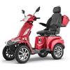 VEVOR Scooter Elettrico a 4 Ruote, Scooter Disabili 4 Ruote 1000 W, Carico max. 226,8 kg, Autonomia 35 km, 3 Modalità di Velocità Regolabili, Capacità di Salita 20°, Colore Rosso