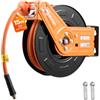VEVOR Avvolgitubo per Aria Compressa Retrattile, Tubo Flessibile in Gomma da 15 m x 9,5 mm, Massimo 300 PSI, con Riavvolgimento Automatico e Cavo da 1 m, Montaggio a Parete Girevole per Garage