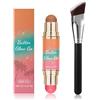 AYACZO Doppio Contour Stick,Blush Stick, 2 in 1 due Toni, Per Contouring e Come Blush, Occhi e Labbra, Con Pennello Applicatore
