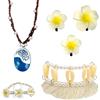 OptiPlay Principessa Collana, 6 Pezzi Principessa Costume Accessori, Set di Gioielli Accessori per Abiti, Cavigliera con Conchiglia