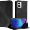 Fatcatparadise Cover per Motorola Moto G73 5G, Custodia Motorola Moto G73 5G, Cover a Libro Wallet in Pelle Premium Protettiva Portafoglio Antifurto Chiusura Magnetica Flip Telefono Case (Nero)