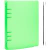 BAOFALI Copertina trasparente per raccoglitori ad anelli formato A5 con 6 anelli, in morbido PVC, per quaderni ricaricabili, con superficie opaca per riporre timbri e matrici (verde)