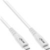 InLine Cavo USB 4, 240 W, cavo di ricarica USB-C a USB-C, PD 3.1, 40 Gb/s, 8K a 60Hz, Thunderbolt 3, per schermi, dischi rigidi, schede grafiche, smartphone e altro, 1 m, bianco, 35901W
