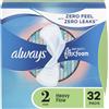 Always Infinity - Cuscinetti femminili da donna, taglia 2, ad assorbimento di flusso pesante, con ali, senza profumo, 32 pezzi