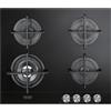 DE LONGHI DE_LONGHI NSL460N PIANO COTTURA 60 CM VETRO NERO 4F GRIGLIE GHISA