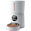 Faroro 4L Distributore Automatico Cibo Gatti, Dispenser Cibo/Gatti Cani con Timer e Ciotola in Acciaio Inox, Registrazione Vocale 30S, 1 a 6 Pasti al Giorno per Animali di Piccola/Media Taglia