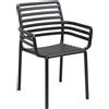 NARDI - Set di 6 poltrone impilabili Doga - Nero - Resina in fibra di vetro - Designer Raffaello Galiotto