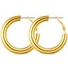 GOLDCHIC JEWELRY Orecchini Donna Cerchio Liquido Nero Fuso - 30/40/60/80MM Argento, Futuristici Minimalismo Urbano Estetica Tricolore