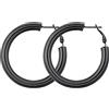 GOLDCHIC JEWELRY Orecchini Donna Cerchio 30/40/60/80MM Argento Liquido Nero Fuso Futuristici Minimalismo Urbano Estetica Tricolore