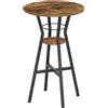 YATINEY Tavolo da Bar, Tavolo Bistrot Rotondo Alto a 2 Livelli, Tavolino Alto per Casa, Ideale per Cucina, Soggiorno, Sala Riunioni, Bar, Marrone Vintage e Nero XBT03BR