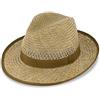 fiebig Bogart Cappello di Paglia | Cappello Estivo con Nastro e Bordi | Fedora da Sole a Tesa Larga | Fatto in Italia (61-XL)