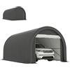 Outsunny Tendone da Giardino per Auto e Attrezzi con Ingresso a Cerniera, Picchetti e Funi, 500x300x240 cm