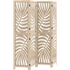 HOMCOM Paravento interiore in legno 4 pannelli 160 x 170 cm, pieghevole e portatile, motivo foglia, design rimovibile, legno naturale