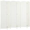 HOMCOM Paravento Divisorio da Interni Pieghevole a 6 Ante Intrecciato, 240x170 cm, Bianco | Aosom Italy