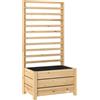 Outsunny Aiuola rialzata con traliccio in legno Foro di scarico Fodera in tessuto non tessuto 60 x 39 x 120 cm Legno naturale | Aosom Italy
