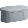 HOMCOM Pouf Contenitore Pieghevole 72 L Rivestito in Velluto 76x38x35 cm Grigio Scuro | Aosom Italy