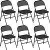 HOMCOM Set da 6 sedie pieghevoli sedie da pranzo portatili telaio in acciaio 45 x 46 x 78 cm nero | Aosom Italy