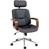 Vinsetto Sedia da Ufficio Ergonomica con Schienale Alto e Poggiatesta Rimovibile per Home-Office Nero | Aosom Italy