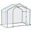 Outsunny Serra per Orto da Giardino con Ingresso a Zip e Presa d'Aria Superiore, in Plastica e Acciaio, 180x100x152 cm, Trasparente | Aosom Italy