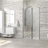 KAMALU Porta doccia battente con laterale fisso 120.5-125.5 cm | KPX4000C
