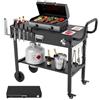 VEVOR Carrello da Pranzo per BBQ da Esterno da 787 x 432 mm, Tavolo da Cucina Pieghevole per Esterni con Porta Fazzoletti, Ruote, Portautensili Magnetico, Tavoli per Picnic, Cucina, Cortile