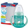 NUK First Choice+ bicchiere antigoccia Learner Cup Night | 6-18 mesi | Beccuccio in silicone a prova di perdite | Illuminano al buio | Sfiato Anti-Colica | Senza BPA | 150 ml | verde