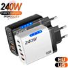 NONE Caricabatterie USB PD da 240 W a 5 porte Tipo C Caricabatterie per telefono a ricarica rapida Adattatore di ricarica rapida USB per iPhone 16 Samsung Xiaomi Huawei
