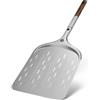 BURNHARD Pala per pizza BURNHARD® perforata, alluminio anodizzato, manico in legno di acacia, connessione a innesto, 29 cm & 36 cm, compatibile con forni pizza TONY & Fat TONY - Pala Deluxe